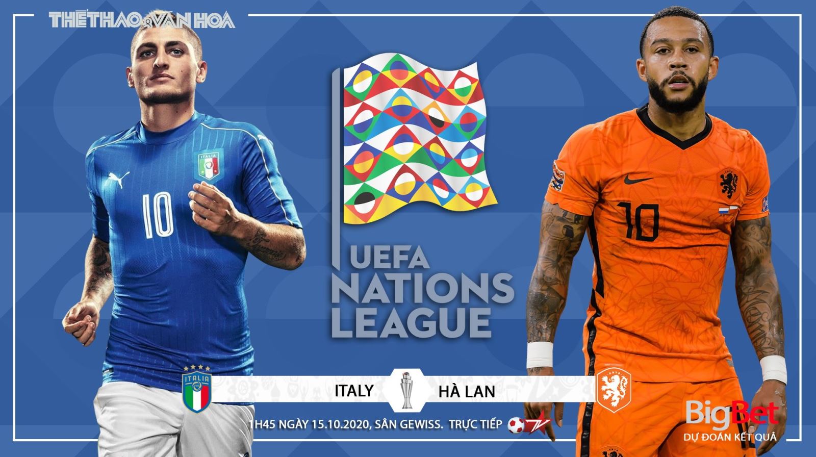 Soi kèo nhà cái. Italy vs Hà Lan. Trực tiếp UEFA Nations League. Trực tiếp K+PM, BĐTV. 