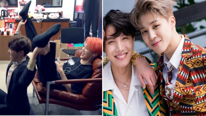 J-Hope và Jimin BTS khiến fan chết cười khi sáng tạo bài tập gym