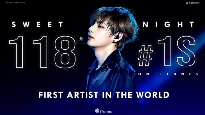 V BTS là nghệ sĩ đầu tiên lập kỷ lục này với iTunes