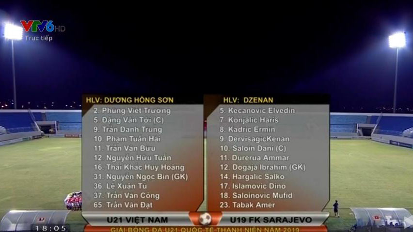 truc tiep bong da hom nay, VTV6, U21 Việt Nam vs FK Sarajevo, trực tiếp bóng đá, U21 Việt Nam, Bóng đá Việt Nam, xem bóng đá trực tiếp, U21 quốc tế, U21 báo Thanh Niên