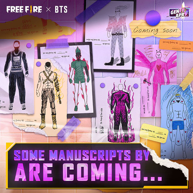 BTS, Free Fire do BTS thiết kế, Game mobile của BTS, Jungkook, Suga, Jimin, Tin bts