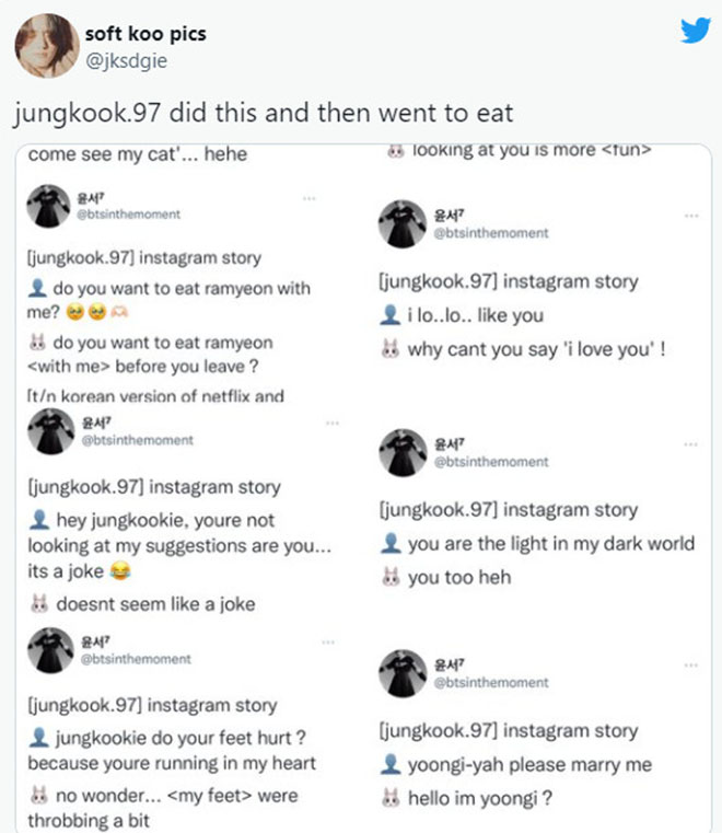 BTS, Jungkook, Jungkook tán đùa fan trên Instagram, V BTS, Jimin, Jin, Suga, Tin bts