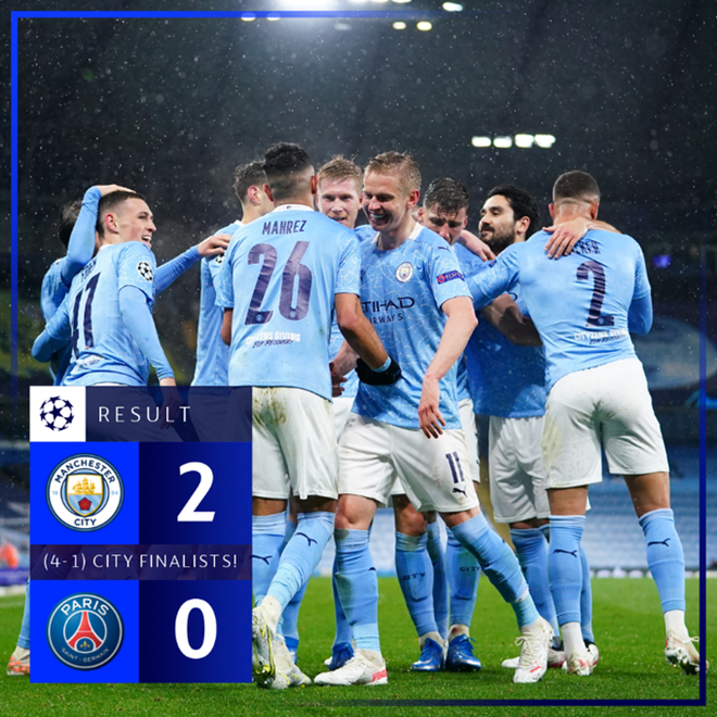 Man City 2-0 PSG, kết quả bóng đá, kết quả Cúp C1, kết quả Man City vs PSG, Man City vs PSG, bán kết Cúp C1, Champions League, Guardiola, Man City, video Man City vs PSG