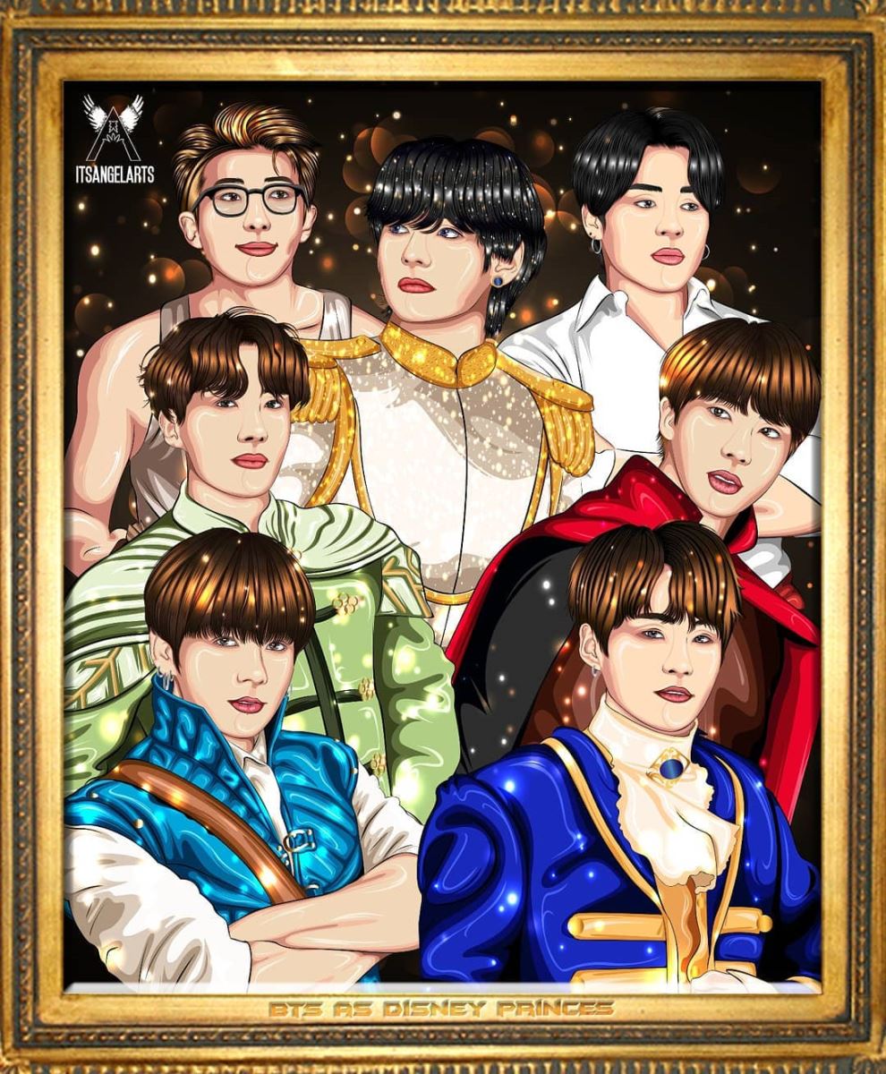 BTS, BTS khi hóa hoàng tử, BTS prince, BTS prince Disney, Jungkook, Jin, Jimin, V BTS, J-Hope, RM, Suga, BTS fanart