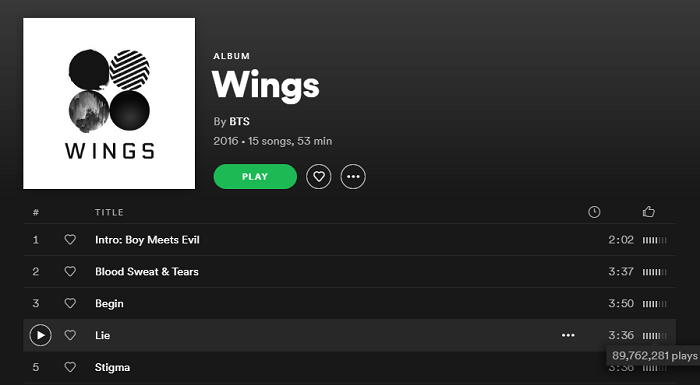 bts, bts jimin, bài hát solo của jimin bts, những bài hát của BTS, ca khúc của jimin bts trên Spotify, Lie, Intro: Serendipity, Serendipity Full length Edition