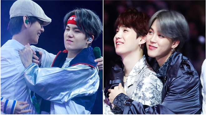 Ngoài những lúc 'khó ở', Suga BTS cũng rất 'tận hưởng' cái ôm từ các thành viên