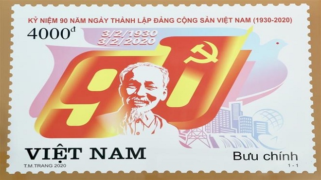 Kỷ niệm 90 năm thành lập Đảng: Phát hành bộ tem “Kỷ niệm 90 năm thành lập Đảng Cộng sản Việt Nam”