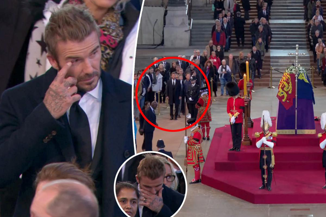 Beckham, David Beckham, Beckham viếng nữ hoàng Anh, nữ hoàng Anh băng hà, nữ hoàng Anh qua đời, Elisabeth II, Lễ viếng nữ hoàng Anh, lễ tang nữ hoàng Anh, bóng đá Anh