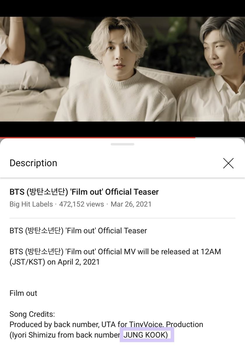 BTS, Jungkook, Film Out, Tự hào Jungkook, Jungkook tài năng, nhạc sĩ Jungkook, Jungkook tóc vàng