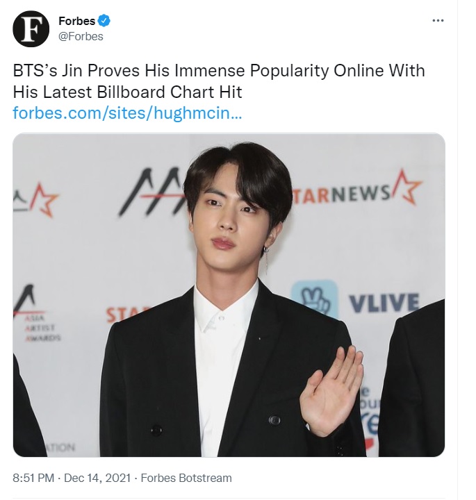 bts, jin, forbes vinh danh jin, jin nam nghệ sĩ thành công nhất, con người jin bts, thành tựu jin bts, jin bts, jin đẹp trai, jin handsome, jin succeed, yours, super tuna