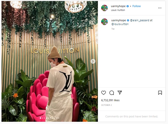 BTS, J-Hope, J-Hope hot bậc nhất Paris Fashion Week, ảnh hưởng của J-Hope, J-Hope fashion, J-Hope outfit, Jungkook, Jimin, Jin, RM, Suga, V BTS