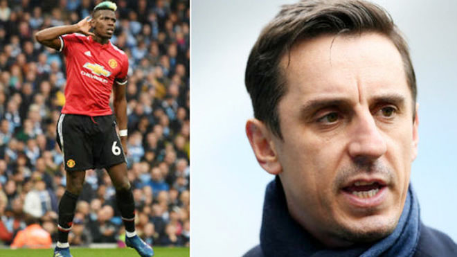 Gary Neville muối mặt vì lỡ miệng mỉa mai Pogba