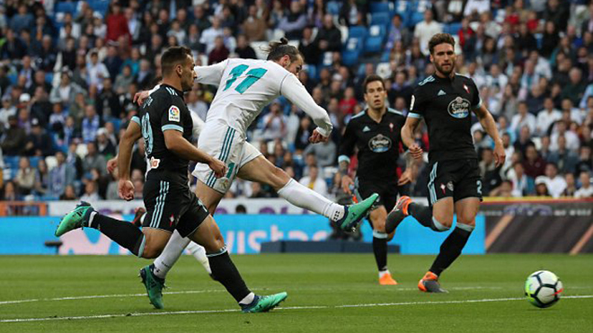 Video clip highlights bàn thắng Real Madrid 6-0 Celta Vigo: Không Ronaldo, Bale lại tỏa sáng, Real ‘đánh tennis’ 