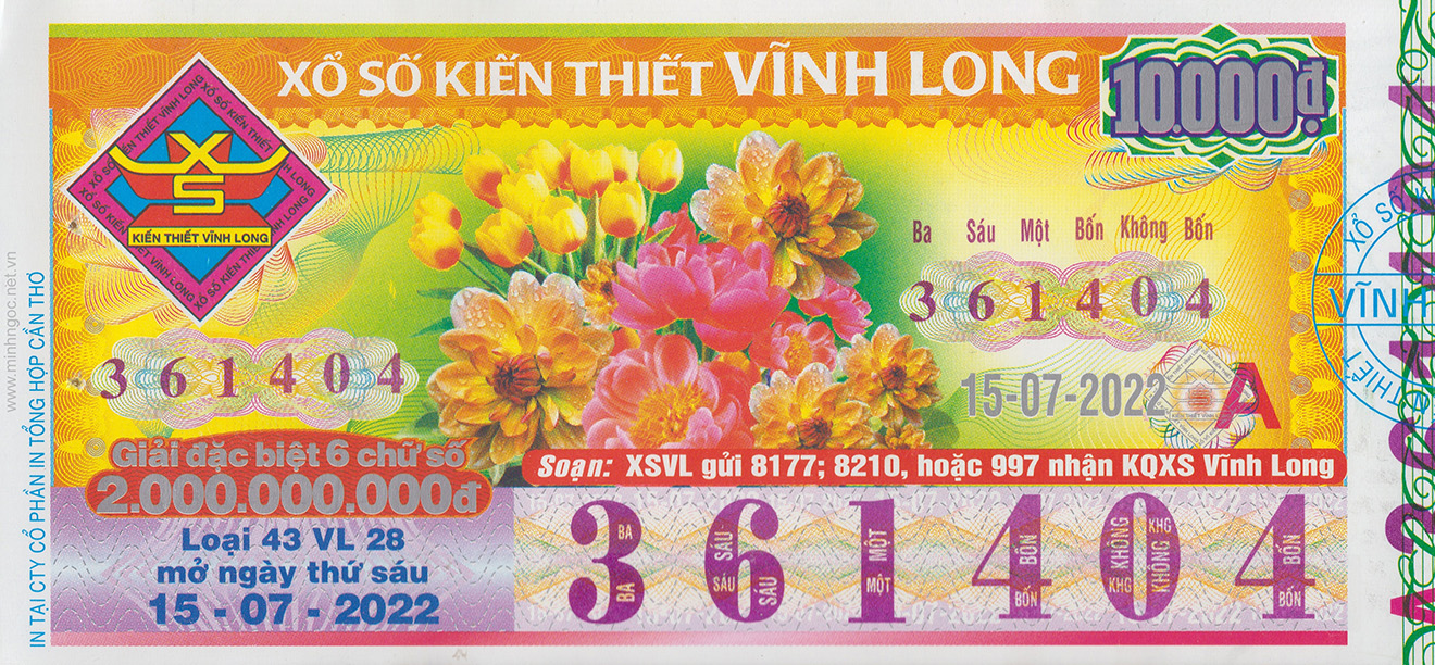 XSVL. Xổ số Vĩnh Long. XSVL 15/7. Kết quả xổ số hôm nay 15/7/2022. Xổ số Vĩnh Long ngày 15 tháng 7. XSVL hôm nay. Xo so Vinh Long, SXVL, XS VL. XSMN, SXMN, Xổ số miền Nam