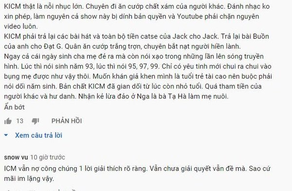 K-ICM, Jack, Jack K-ICM, jack K-ICM, Vi phạm bản quyền, vi phạm bản quyền, 360mobi, Jack K-ICM chấm dứt, Jack K-ICM tin mới, Jack J97, jack, j97, Youtube, bản quyền