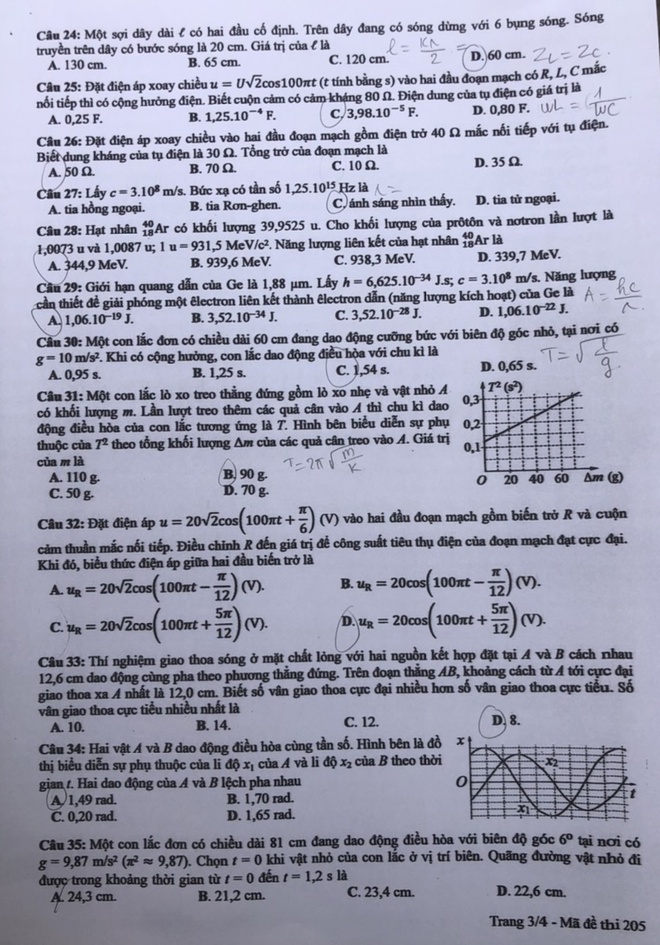 Đề thi Vật lý, Đề thi lý, Đề thi môn Vật lý, Đề thi vật lý thpt quốc gia 2020, Đề thi vật lý THPT Quốc gia năm 2020, Đề thi vật lý THPT Quốc gia, Đề thi môn lý