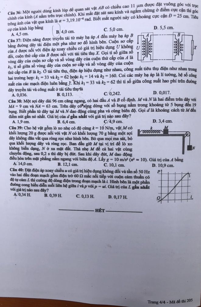 Đề thi Vật lý, Đề thi lý, Đề thi môn Vật lý, Đề thi vật lý thpt quốc gia 2020, Đề thi vật lý THPT Quốc gia năm 2020, Đề thi vật lý THPT Quốc gia, Đề thi môn lý