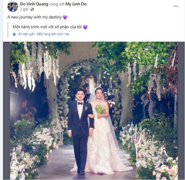 Đỗ Mỹ Linh, Đỗ Vinh Quang, con trai bầu Hiển, Đỗ Vinh Quang Đỗ Mỹ Linh, Hoa hậu Đỗ Mỹ Linh, Đỗ Mỹ Linh kết hôn, chồng Đỗ Mỹ Linh, CLB Hà Nội, Chủ tịch CLB Hà Nội