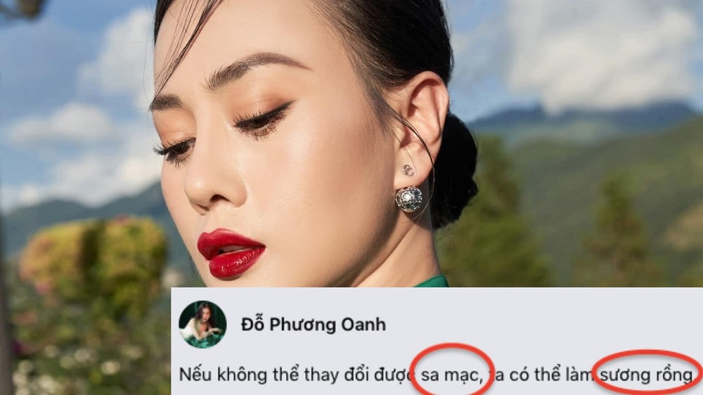 Phản ứng của Phương Oanh khi bị bắt lỗi chính tả trong bài đăng đạo lý