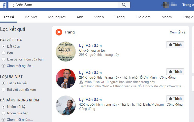 Facebook Lại Văn Sâm, Facebook Lai Van Sam, Nhà báo Lại Văn Sâm, Lại Văn Sâm, MC Lại Văn Sâm, Con Lại Văn Sâm, Lại Bắc Hải Đăng, Facebook của Lại Văn Sâm, Facebook giả