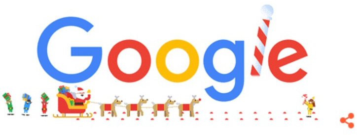 Mừng mùa lễ hội, Mùa lễ hội, Giáng sinh, lễ giáng sinh, Noel, Lễ Noel, Doodle google, ông già Noel, tuần lộc, kẹo que, quà giáng sinh, quà noel, quà tặng giáng sinh