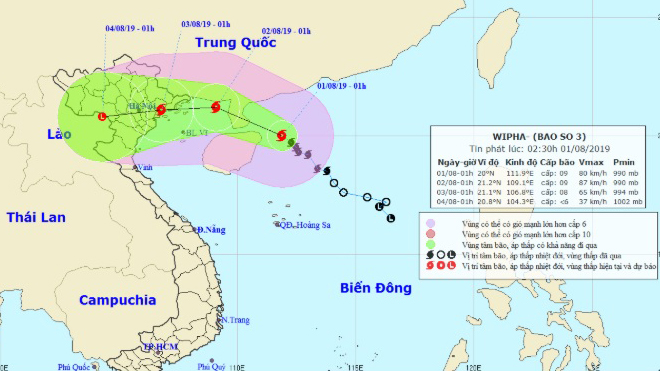 Dự báo thời tiết: Tin bão khẩn cấp - cơn bão số 3