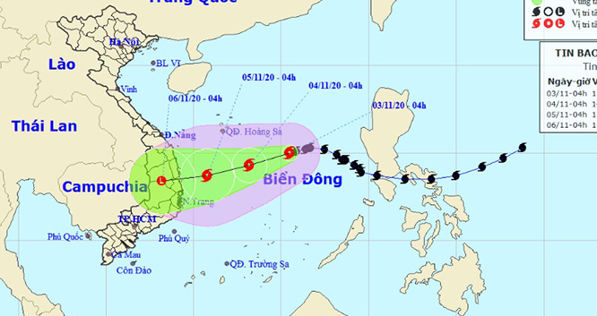 Bão số 10 giật cấp 10 đổ bộ đất liền các tỉnh từ Quảng Ngãi đến Khánh Hòa