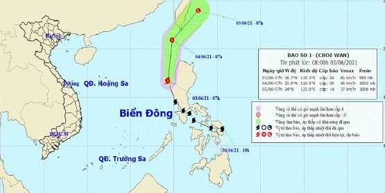 Bão Choi-Wan vào Biển Đông trở thành cơn bão số 1 năm 2021