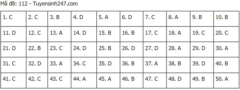 Đáp án môn Toán, Đáp án Toán, Đáp án Toán THPT Quốc gia 2021, Đáp án Toán 2021, Đề thi THPT Quốc gia 2021 môn Toán, Đề thi môn Toán THPT Quốc gia 2021, Đề Toán 2021