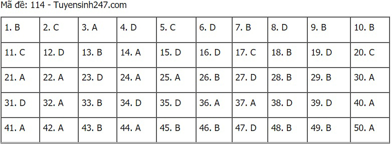 Đáp án Toán, Đáp án môn Toán, Đáp án Toán THPT Quốc gia 2021, Đáp án Toán 2021, Đáp án toán THPT Quốc gia 2021, Đáp án 24 mã đề môn Toán, Đáp án Toán tất cả mã đề