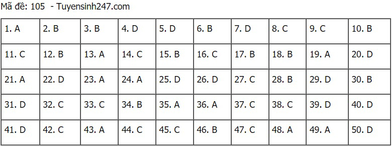 Đáp án Toán, Đáp án môn Toán, Đáp án Toán THPT Quốc gia 2021, Đáp án Toán 2021, Đáp án toán THPT Quốc gia 2021, Đáp án môn toán THPT Quốc gia 2021, Đáp án môn Toán 2021