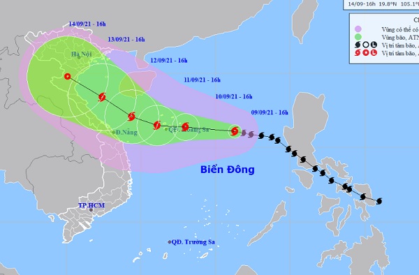 Bão số 5 giật cấp 11, Quảng Nam đến Khánh Hòa có mưa rất to