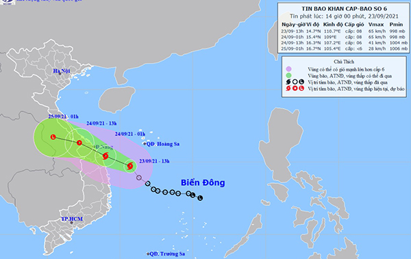 Tin bão khẩn cấp cơn bão số 6