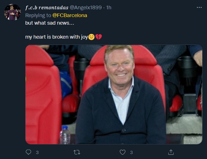 Barcelona sa thải Koeman, Fan Barcelona vui mừng vì Koeman đã bị sa thải, Barcelona, Barca, Koeman, cộng đồng mạng, kết quả Vallecano 1-0 Barcelona, Barca khủng hoảng