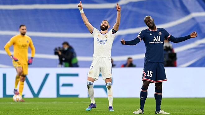 Real Madrid 3-1 PSG (tổng: 3-2): Benzema lập hat-trick che mờ Mbappe